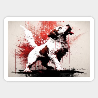 Abstract Splash Painting Of A Dog In Black And Red Colours Sticker